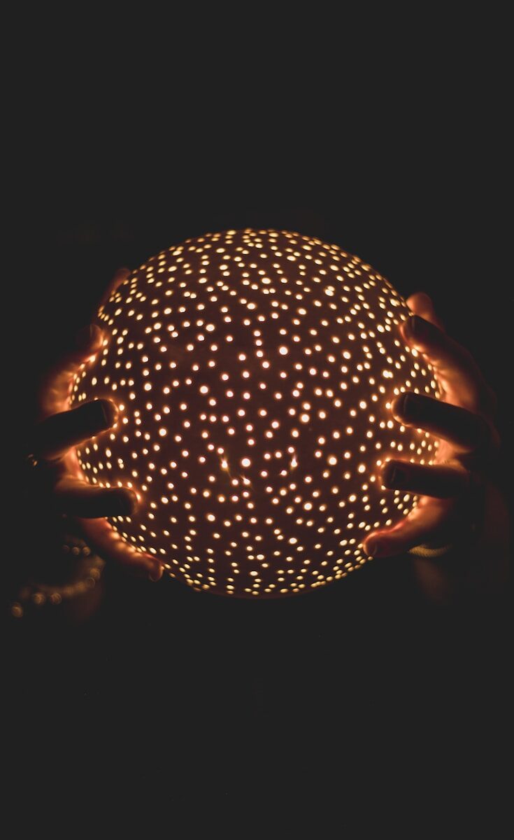 yellow and black heart light